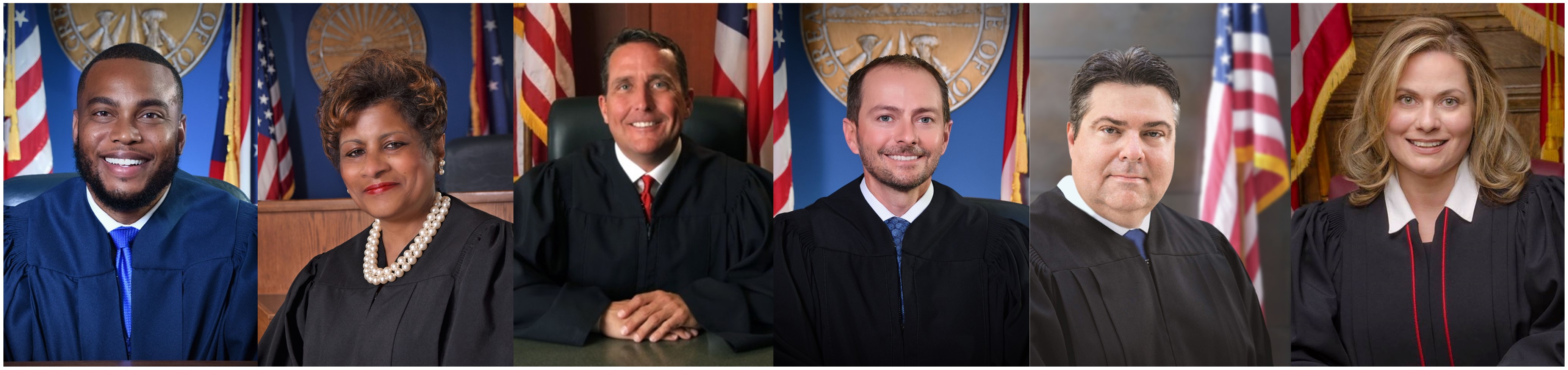 From left to right: Administrative/Presiding Judge David Hamilton, Judge Annalisa S. Williams, Judge Jerry Larson, Judge Jon Oldham, Judge Ron Cable and Judge Nicole Walker