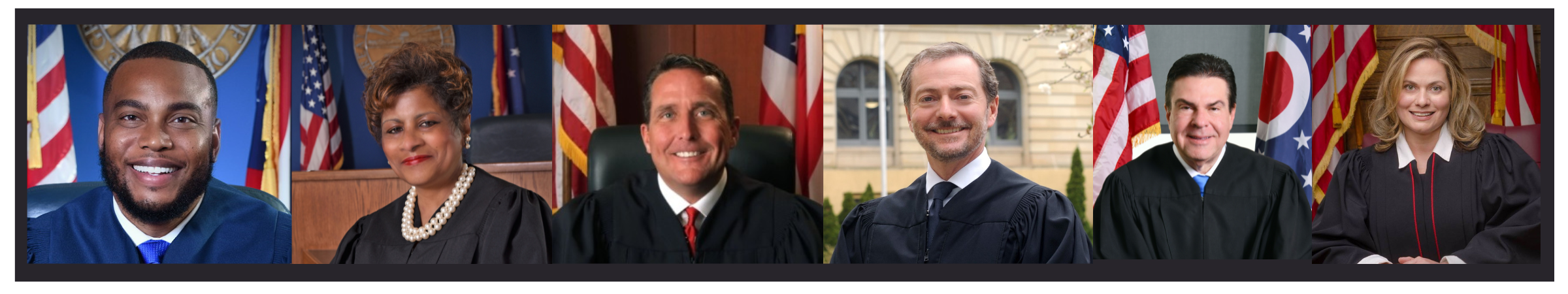 From left to right: Administrative/Presiding Judge David Hamilton, Judge Annalisa S. Williams, Judge Jerry Larson, Judge Jon Oldham, Judge Ron Cable and Judge Nicole Walker